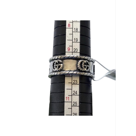Gucci Interlocking G Textured Band Ring - Sterling Silver - Size 10 - NIB - Picture 5 of 5